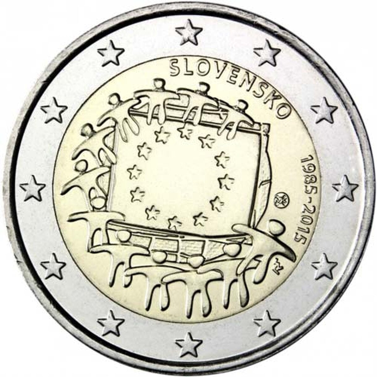2 EURO Slovensko 2015 - EU vlajka