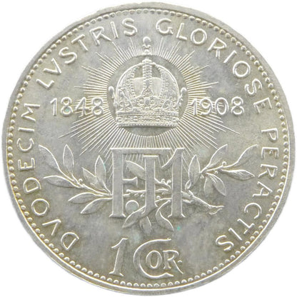 1 Koruna František Jozef I. 1908 - Jubileum