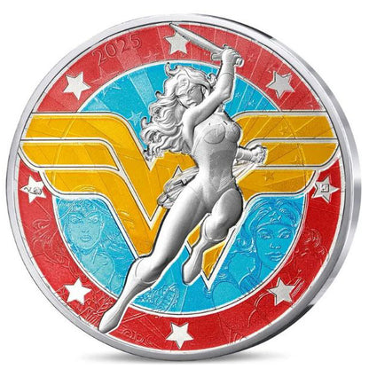 10 Euro Francúzsko 2025 - Wonder Woman Logo - kolorovaná