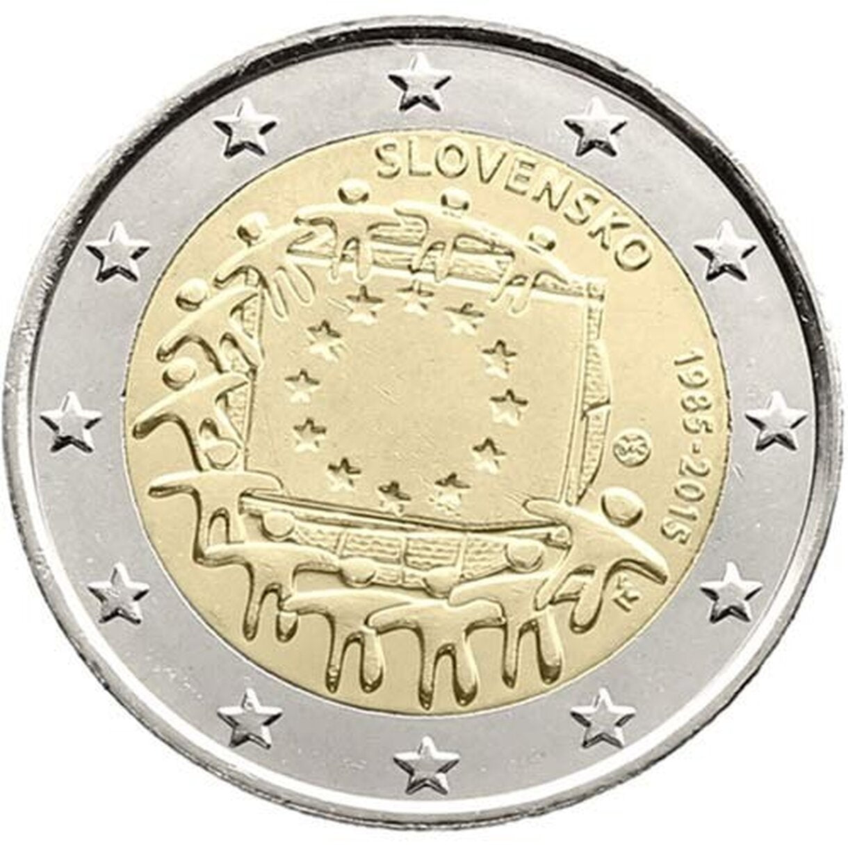 2 EURO Slovensko 2015 - EU vlajka
