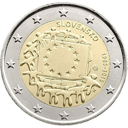 2 EURO Slovensko 2015 - EU vlajka