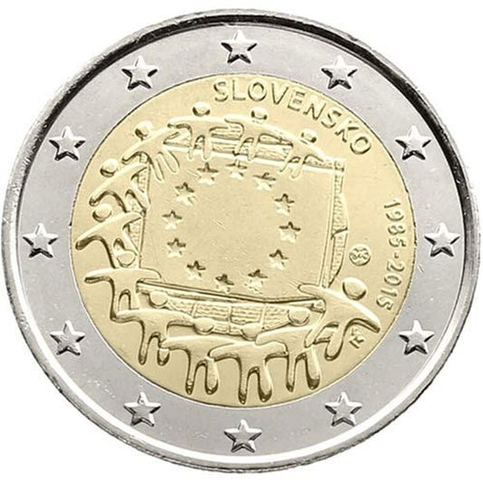 2 EURO Slovensko 2015 - EU vlajka