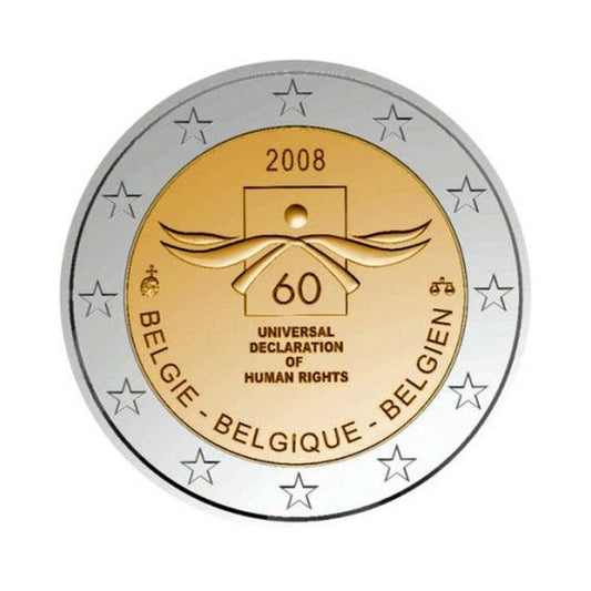 2 EURO Belgicko 2008 - Deklarácia ľudských práv