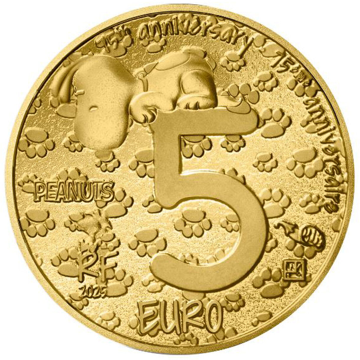 5 Euro Francúzsko 2025 - Snoopy - Proof